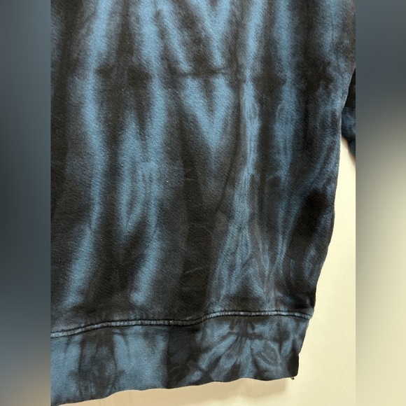 Sundry Evereve Women’s 1 S Blue Black Tie Dye Zip Crew Neck Pullover Sweatshirt - Picture 15 of 16
